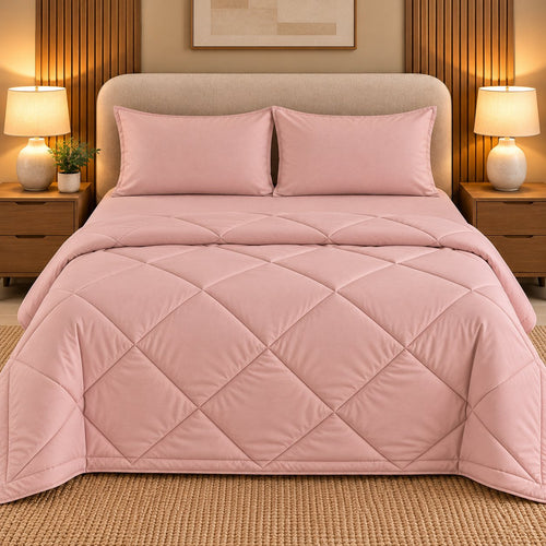 Blush Pink Makhmali Cotton Sateen Bed in a Bag