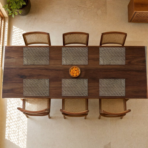 Lehar Maroon Zari Placemats, Set of 6
