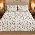 Meadow Trail Bedsheet Set by Reet (white, pink, purple, green, floral)