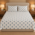 Azure Posy Bedsheet Set by Reet (white, light blue, blue, floral)