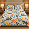 Tropic Canopy Bedsheet Set by Reet (white, orange, yellow, blue, grey, leaves, multicolour)