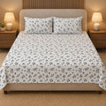 Bluebell Ditsy Bedsheet Set by Reet (white, blue, green, small flowers)