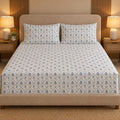 Indigo Warli Bedsheet Set by Reet (white, dark blue, blue, folk print)