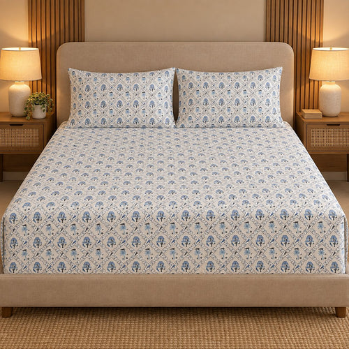 Indigo Warli Bedsheet Set