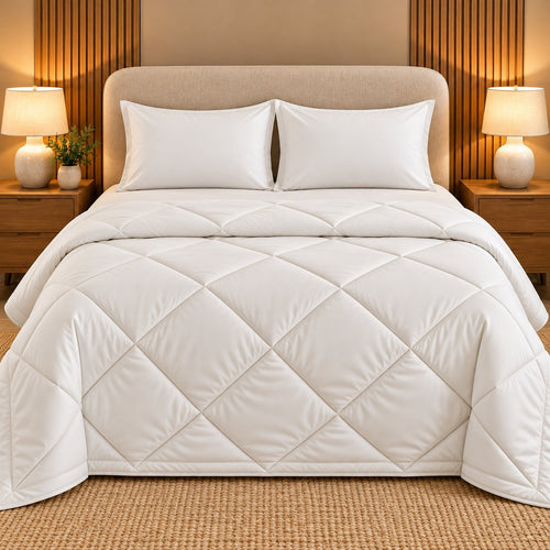Pearl White Makhmali Cotton Sateen Bed in a Bag