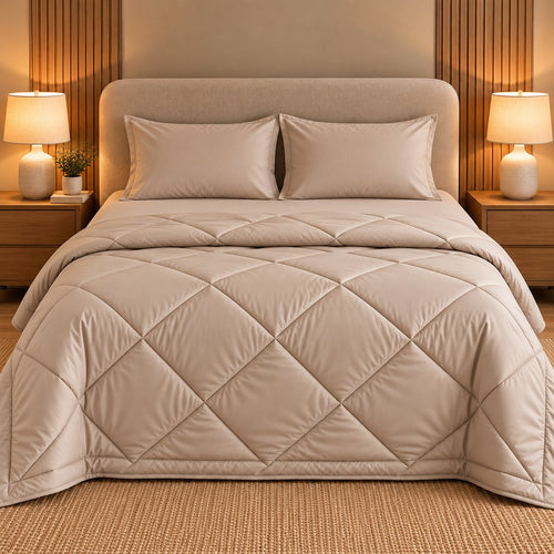 Stone Grey Makhmali Cotton Sateen Bed in a Bag