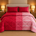 Crimson Dusk Sukoon Cotton Bed in a Bag by Reet (bed in a bag, comforter set with king bedsheet) — comforter on the bed