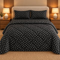 Midnight Dot Sukoon Cotton Bed in a Bag by Reet (bed in a bag, comforter set with king bedsheet) — comforter on the bed