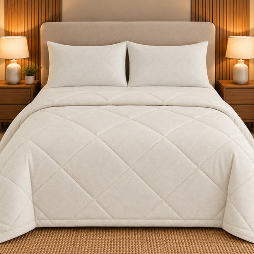 Ivory Embossed Sukoon Cotton Bed in a Bag