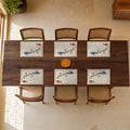 Blossom Branch (Ivory) placemats set of 6 by Reet (table mats, 12 x 18 in) — set of 6 placemats laid on a dining table