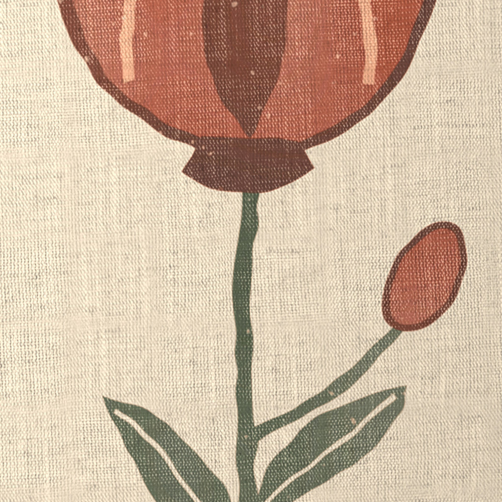 Gulistan Floral Linen Blend Cushion Covers, Set of 5 by Reet (printed linen blend cushion covers 16x16 in, set of 5) — fabric close-up: linen blend with digital print