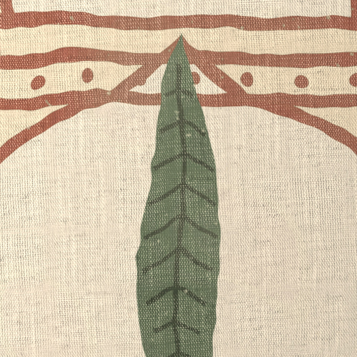 Saro Bagh Tree Linen Blend Cushion Covers, Set of 5 by Reet (printed linen blend cushion covers 16x16 in, set of 5) — fabric close-up: linen blend with digital print