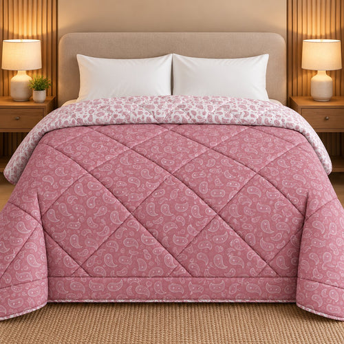 Rose Paisley Dohra Reversible Comforter