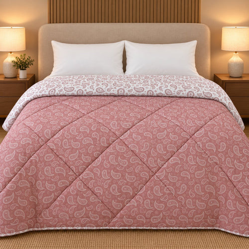 Rose Paisley Dohra Reversible Comforter
