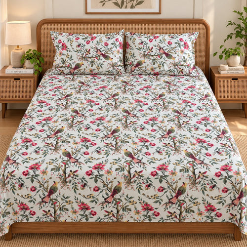 Songbird Bagh Cotton Bedsheet Set