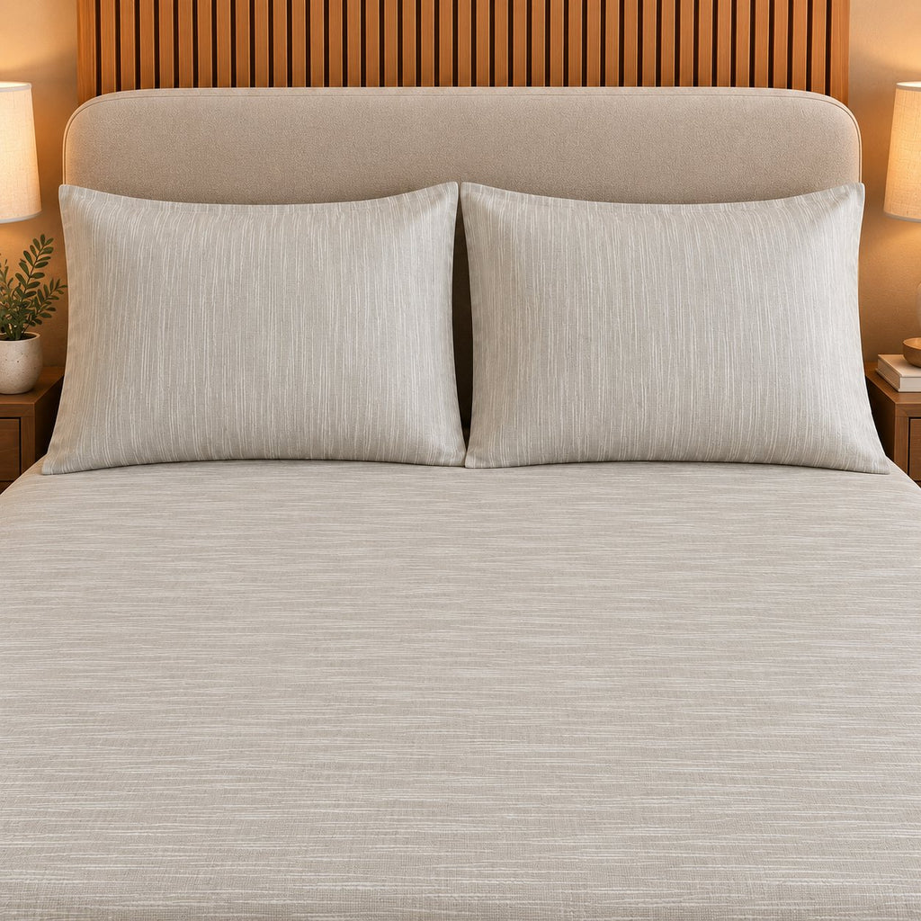 Light Sage Green Linen-Touch Bedsheet Set by Reet (light green, sage green, green)