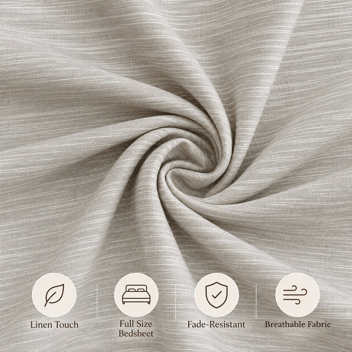 Light Sage Green Linen-Touch Bedsheet Set by Reet (light green, sage green, green)