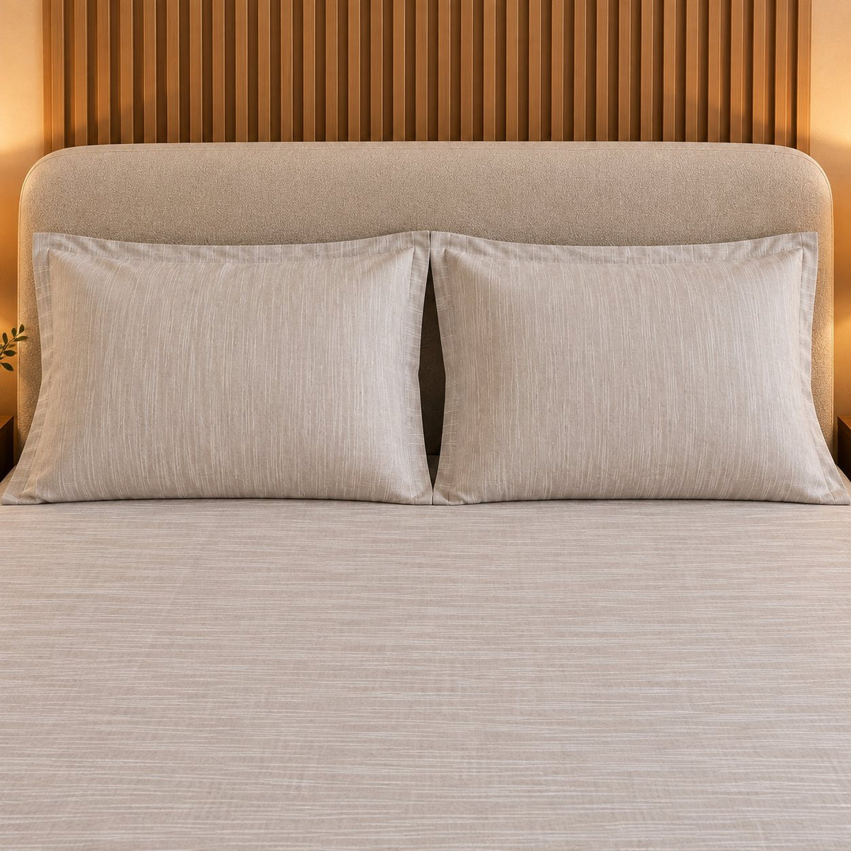 Light Grey Linen-Touch Bedsheet Set by Reet (light grey, grey, silver)