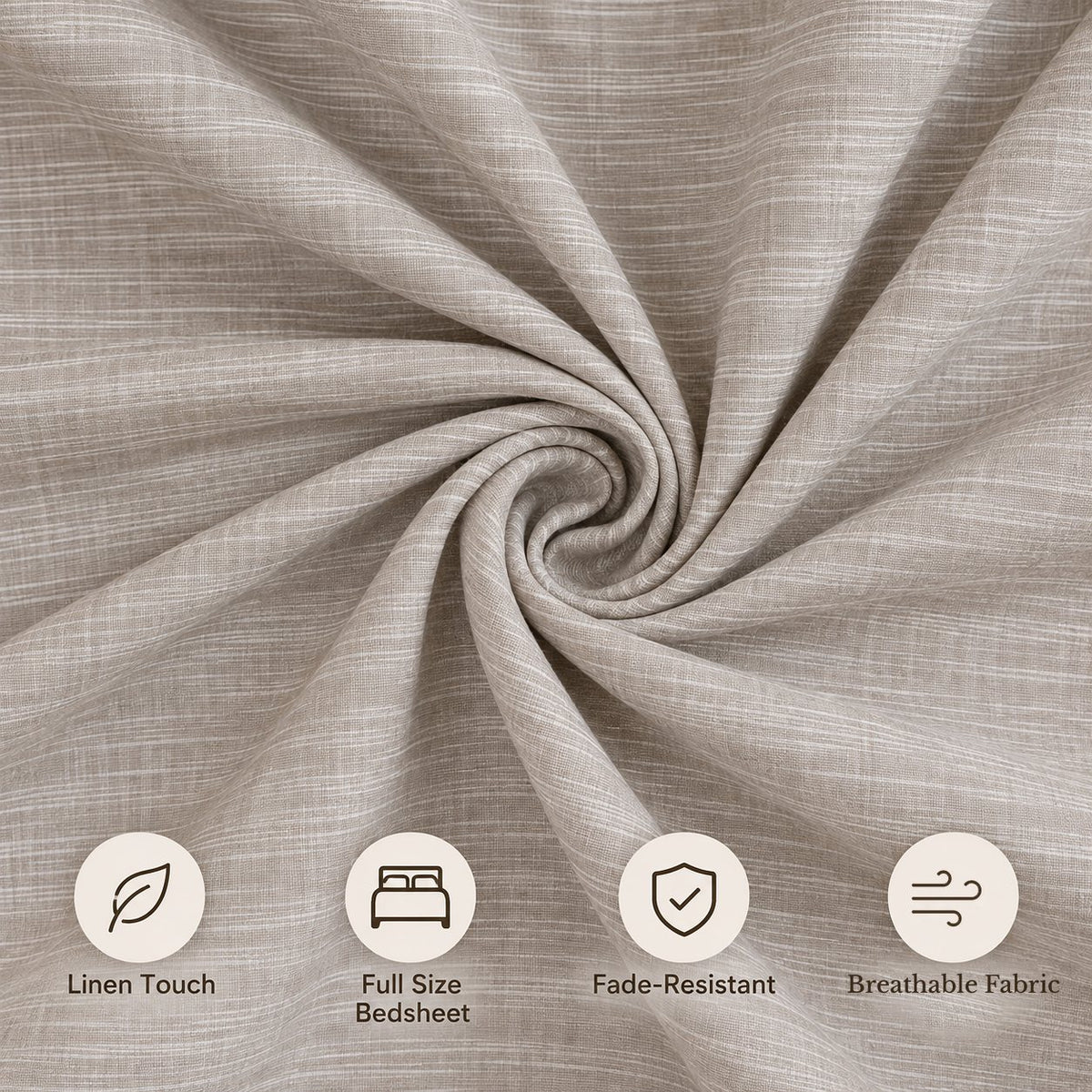 Light Grey Linen-Touch Bedsheet Set by Reet (light grey, grey, silver)