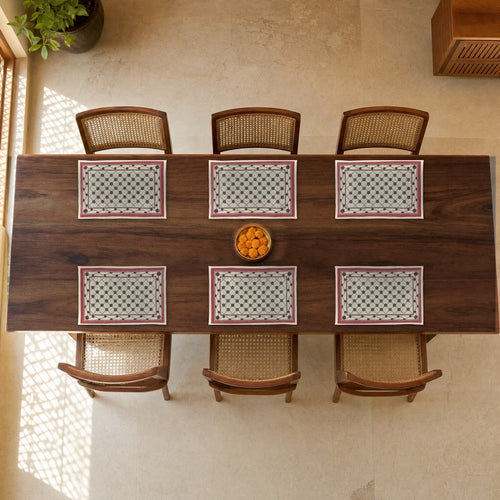 Palampore Phool Jaali Ivory Placemats, Set of 6