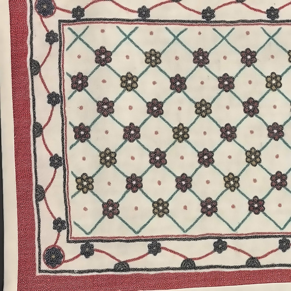 Phool Jaali (Ivory) placemats set of 6 by Reet (table mats, 12 x 18 in) — fabric close-up