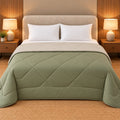 Sage & Sand Sangam Reversible Comforter by Reet (green, olive green, beige, cream) — front side