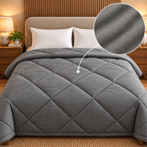 Charcoal Shir-o-Shakar Seersucker Comforter