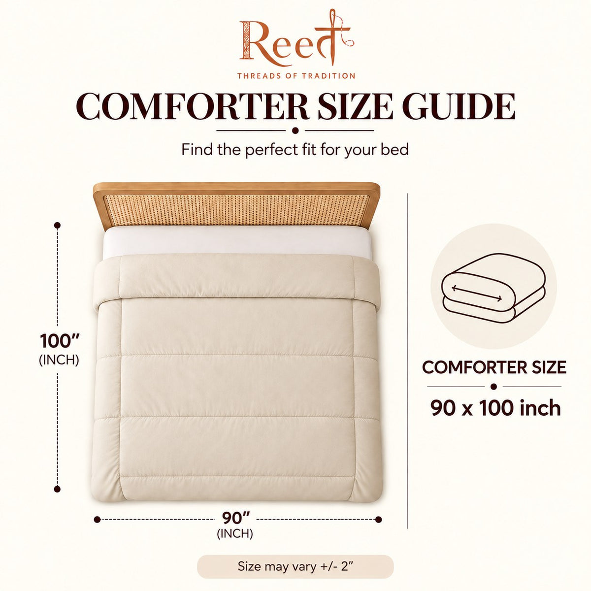 Peach Shir-o-Shakar Seersucker Comforter by Reet (peach seersucker AC comforter, light orange / pink, double bed 90x100) — size guide: double 90 x 100 inch