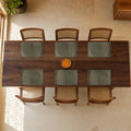 Ashrafi (Emerald Green) placemats set of 6 by Reet (table mats, 12 x 18 in) — set of 6 placemats laid on a dining table