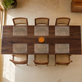 Kairi (Peach) placemats set of 6 by Reet (table mats, 12 x 18 in) — set of 6 placemats laid on a dining table