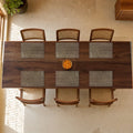 Lehar (Maroon) placemats set of 6 by Reet (table mats, 12 x 18 in) — set of 6 placemats laid on a dining table